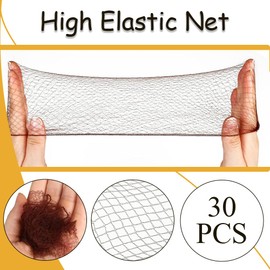 Hair Bun Maker Kit–30 PCS Invisible Mesh Hair Nets & 30 PCS U Shaped Pins for Women & Girls–Breathable Nylon & Rust-Resistant Hairpins for Dance,Ballet,Weddings,Skating,Elegant Updos