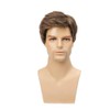 Brown Wig for Men, Fluffy Brown Men's Wig with Fringe,