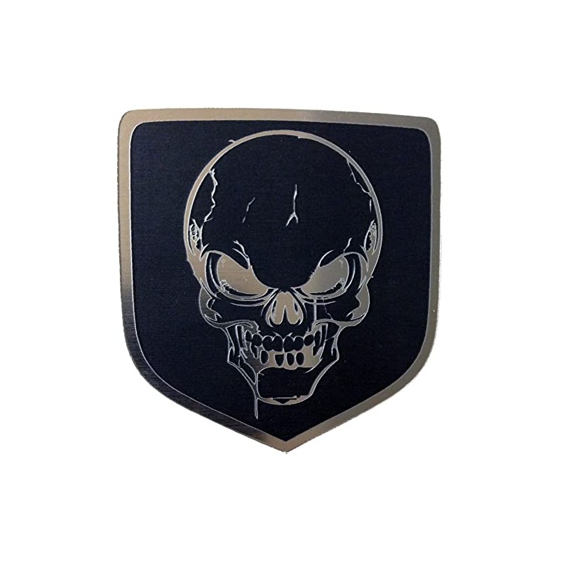 24Designs Front Badge Emblem Skull Black Replacement for Dodge Dakota