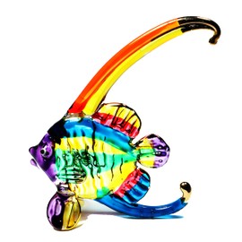 ThaiHonest Art Miniature Hand Blown Glass Color Painted BANNERFISH SEA Animals Figurines