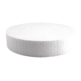 Rayher 3003400 Styropor-Scheibe, 20 cm ø, Höhe 4 cm, ideal als Kuchen-Dummy, Styropor-Torten-Dummy, Styroporscheiben Torte