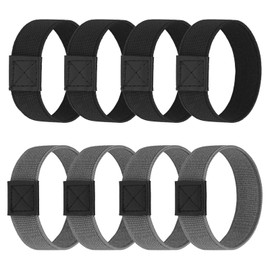 eModwey 4 Pairs Shoelaces Fixing Strap for Football Boots and High Heels, Elastic Shoelaces in Black and Grey, Prevent Loosening of Bows, Black+grey