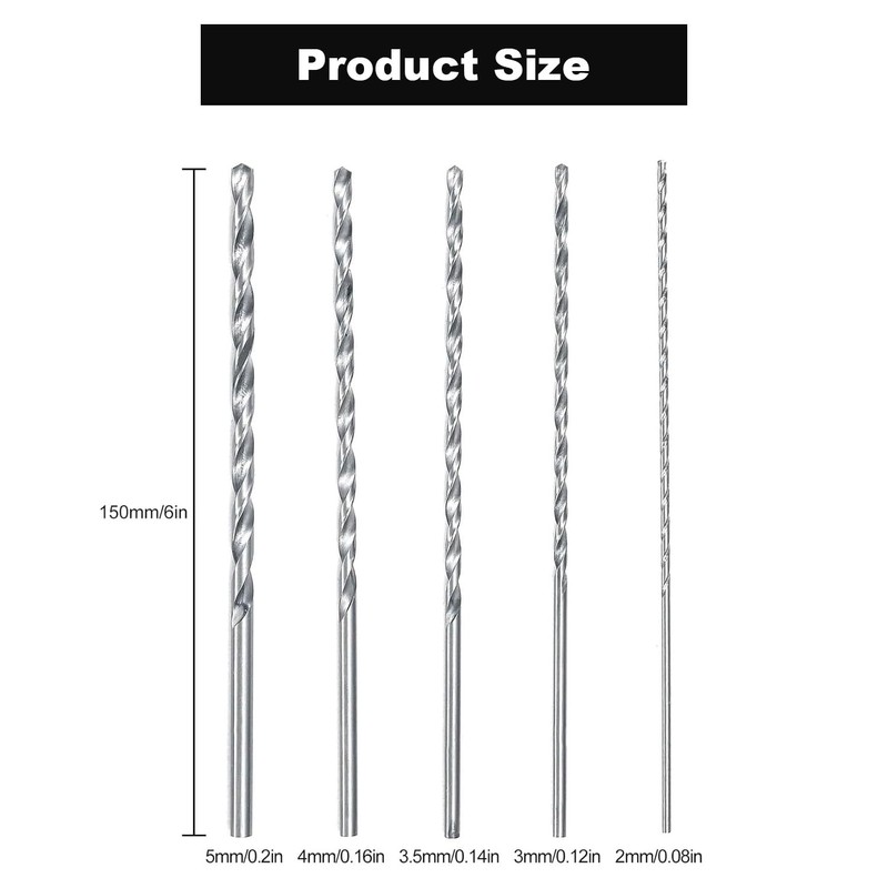 10PCS Long Wood Drill Bits, 150mm Extra Long Drill Bits