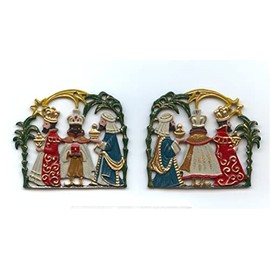 Kuhn German Pewter Christmas Tree Ornament - Three Kings Nativity Ornament