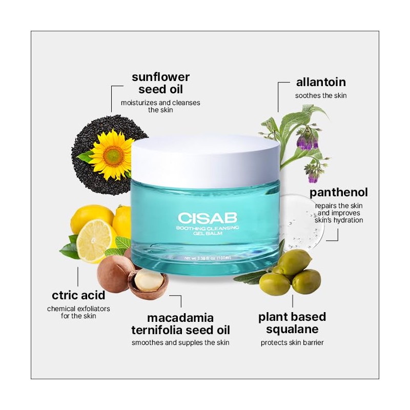 CISAB Soothing Cleansing Gel Balm 3.38 fl.oz. - Korean Makeup