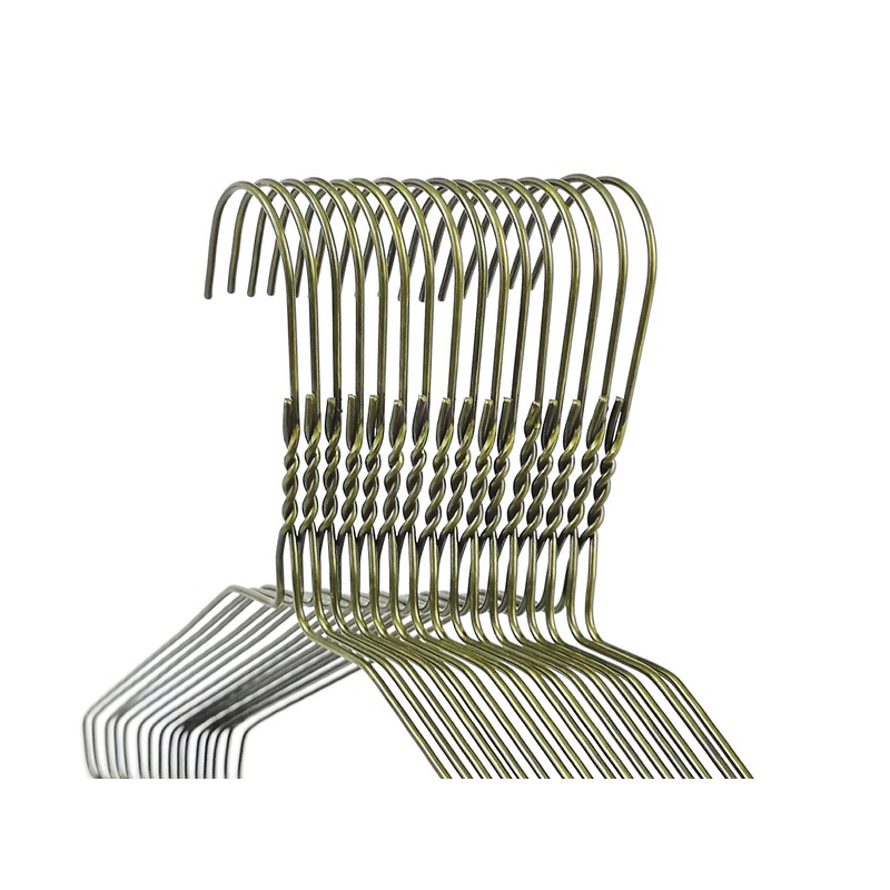 DODIN HOME 10 Bronze Wire Hangers Space Saving Metal Coat