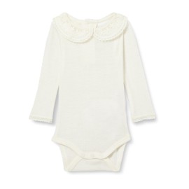 NAME IT Baby Girl Nbfwang Wool Need.ls W/Col Xxiii Bodysuit, snow white