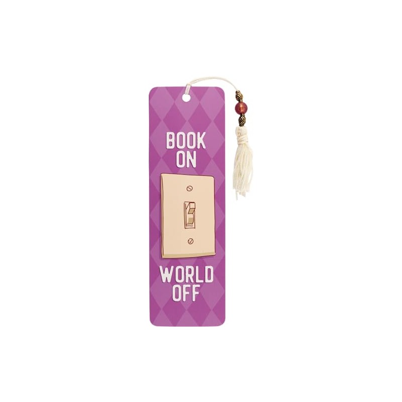Book On, World Off Beaded Bookmark