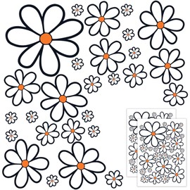 GamesMonkey Autoaufkleber Blumen G?nseblmchen Prilblumen Tuning - 27/54/108 Stck - Lustige Karosserie Motorrad Fahrradhelm Glasaufkleber (Small, 54 Stcke, Farbe 005)