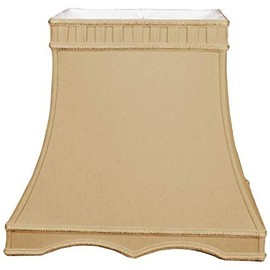 Royal Designs Rectangle Gallery Designer Lamp Shade, Antique Gold, (9.5 x 7.5) x (14 x 9.5) x 12.25