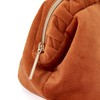 Francfranc Velour Pleated Wire Pouch, Orange with Pocket, Cosmetic Storage