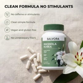 2 Botellas Salvora Rhodiola Rosea Adaptógeno Energía Estrés                                                                                           