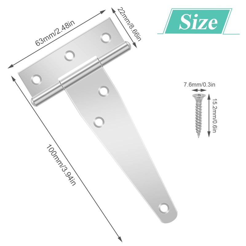 Shed Door Hinges, 6 Pack Heavy Duty T Strap Hinge