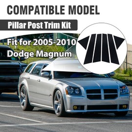 Automobile Door Window Pillar Post Trim Protector Cover Fit for 2005-2010 Dodge Magnum, Window B Pillar Glossy Black Cover Toughness PC Material Door Pillar Moldings