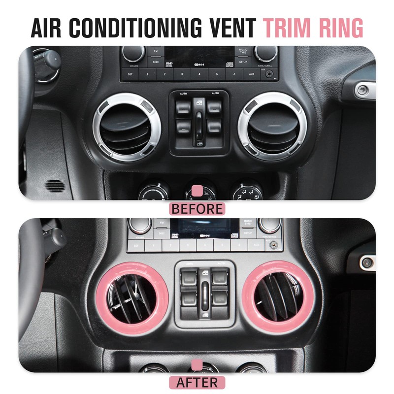4PCS Center Console Dash Air Conditioner Vent Cover Trim Interior