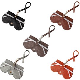 SSKHE Sunglasses Case 5 Colors Soft Leather Portable Slim Glasses Case Sunglasses Pouch Glasses Pouch Neck Strap Sunglasses Storage Holder for Women Men, multicoloured
