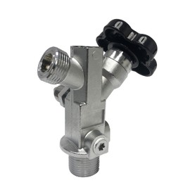 HIGH FLOW Nitrous Oxide Bottle Valve for 10 lb, 15 lb, 20 lb Nitrous Racing Cylinders with CGA 660 large orifice ANGLED outlet and Pressure Ports and NHRA Racer Safety Device