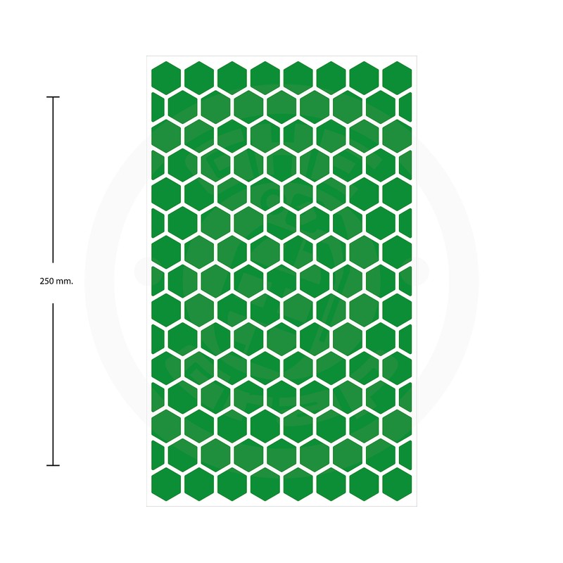 kit sticker reflejantes exagonales (Verde)