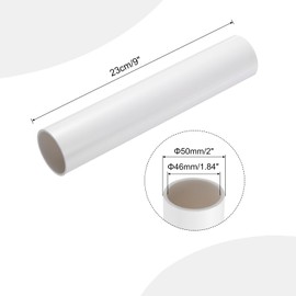 MECCANIXITY 2 Inch PVC Rigid Tube Round Pipe Tubing Hardware Tubing 46mm ID 50mm OD 9" Length White High Impact for Water Pipe, Crafts, Cable Sleeve