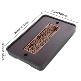 14inch Tea Tray, Bamboo Kungfu Tea Set, Detachable Tea Serving Tray with Drain and Water Storage, Gongfu Tea Tray for China Kung Fu Tea Set, Tea Party, Anniversary, Easy to Clean