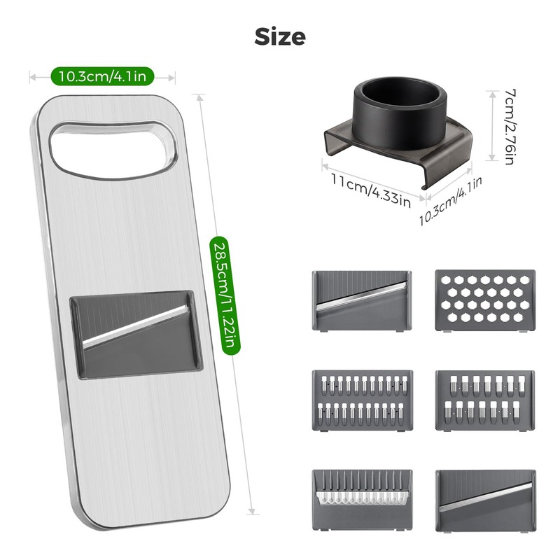 Oderra Vegetable Slicer Stainless Steel with 6 Blades, Mandolin Kitchen