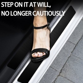 Door Sill Protector, 4PCS Automotive Anti-Collision Strip for Door Edge, Threshold Protection Step Dust Shield Cover, Universal Car Exterior Accessories