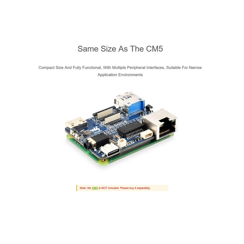 Nano Base Board for Raspberry Pi Compute Module 5 Lite/eMMC