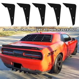 Unbranded 5pcs Black Rear Bumper Lip Diffuser Shark Fins Set For Dodge Challenger 15-21