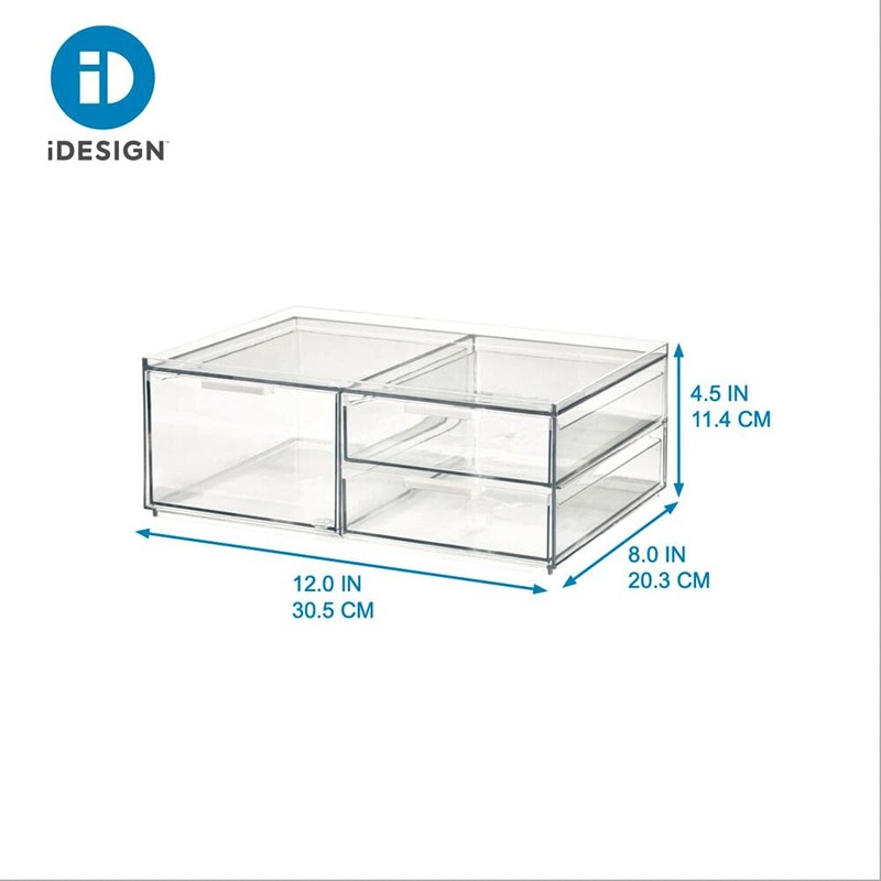 iDesign The Sarah Tanno Collection Wide Plastic Cosmetic Drawer Organizer,
