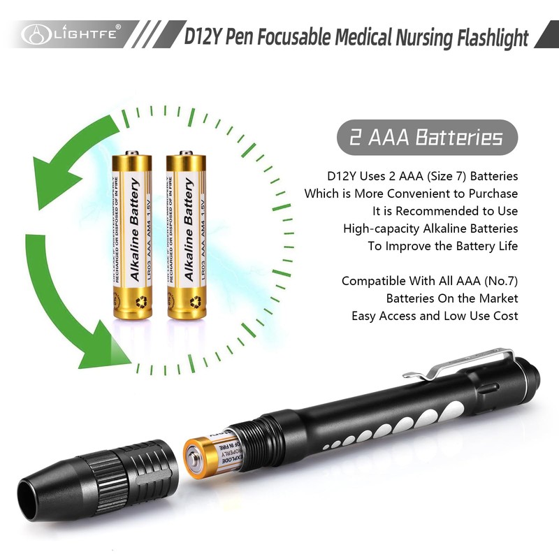 LIGHTFE Pen Light for Doctors and Nurses Penlight with Pupil