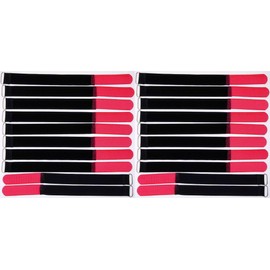 20 x 30 cm x 25 mm Resealable Velcro Cable Ties Red with Metal Eyelet - Cable Velcro Tape 300 mm Reusable