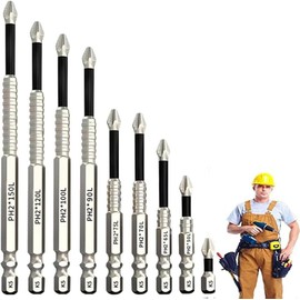 High Magnetic Screwdriver Drill Bit Set 9pcs,Durable Hardened Steel Drill Bits for Electric & Hand Tools，Strong Magnetic & High Hardness Screwdriver Accessories