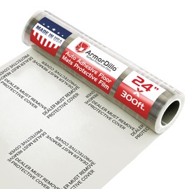 ArmorDillo Dealer Must Remove Auto Adhesive Floor Mats – Advanced Tek Adhesive for Vehicle Carpets - Transparent Protector - 4 mil Thick Plastic Film - USA Made - 24" x300' Perfed Every 21" -171 Mats