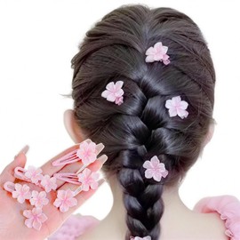 Hair Clips, Set of 6, Cherry Blossom Pink, Women's, Hair Ornament, 3D Cherry Blossom Motif, Bangs Clip, Hair Clip, Hair Accessories, Flower Viewing, Yukata, Kimono, Gift