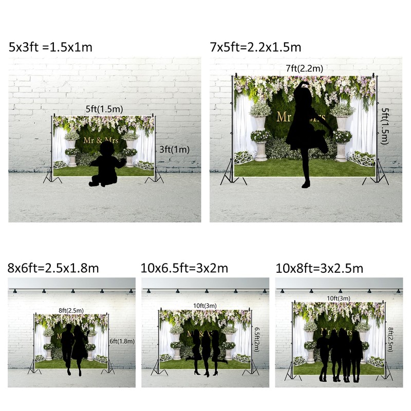 TYLCLTX Grass Wall Flowers Wedding Photo Backdrop Photography Background Wedding