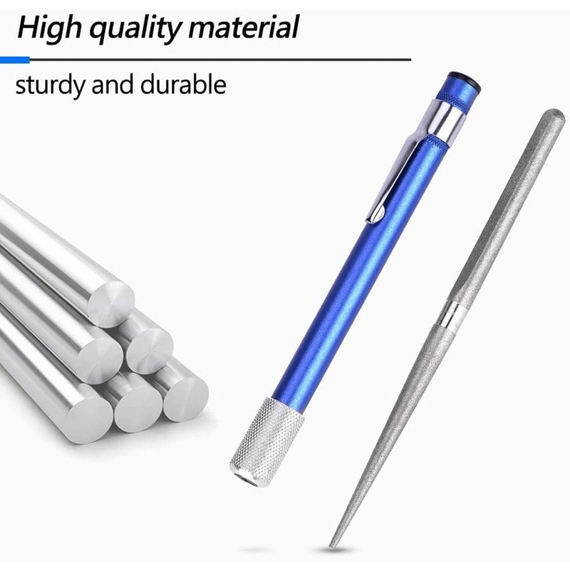 2 PCS Portable Knife Steel Sharpener Rod, Serrated Diamond Retractable