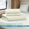 Twin (38x75) Sheet Set 4 Piece - Ivory, Deep Pocket