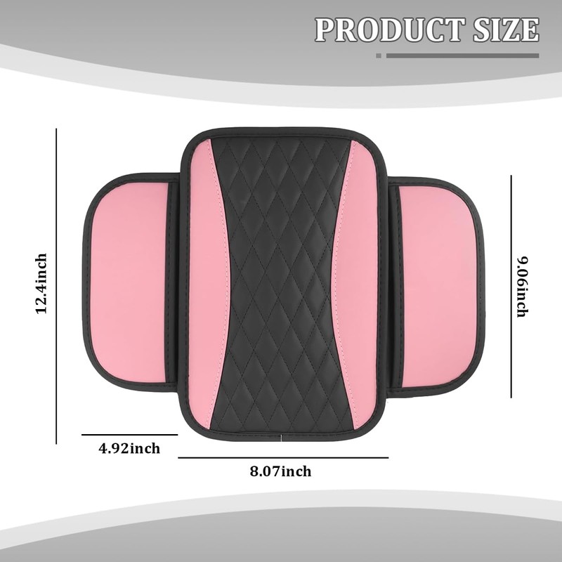 Car Center Console Cover, Leather Soft Armrest Seat Storage Box