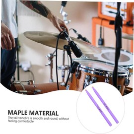 Drumsticks 2 Pairs, 5A Maple Wood Drum Sticks, Non-Slip Drum Sticks, 5A Wood Tip Maple Wood Percussion Drumstick For Kids Students and Adults, Purple