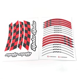 MC MOTOPARTS 17 inch Rim Stickers Decals Vinyl Glossy Compatible with 21 22 23 24 MT-07 MT-09 MT-10 FZ07 FZ09 FZ10 YZF R6 YZF R1 1000 FJ-09 YZF R9 2024 2025 Red