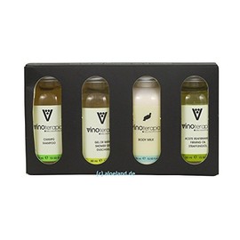 Lanzaloe Vinoterapia Set 50 ml Shampoo, Body Milk, Shower Bath, Body Oil with Aloe Vera and Malvasier by Lanzarote