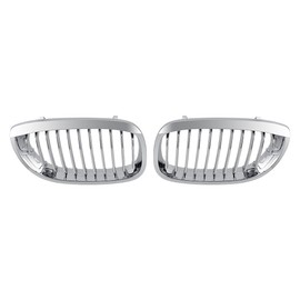 AMOPACORP Chrome Front Hood Kidney Grille Grill Compatible with 2003-2006 E46 3 series Coupe Cabriolet 2-Door LCI Facelift