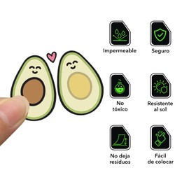 Alomia Stickers y Pegatinas de Vinilo 50 Pack. Pegatinas con diseños Únicos para Electrónicos, Laptops, Patinetas, etc. Calcomanias Decorativas. Estampas decorativas de alta Calidad HD Aguacate)