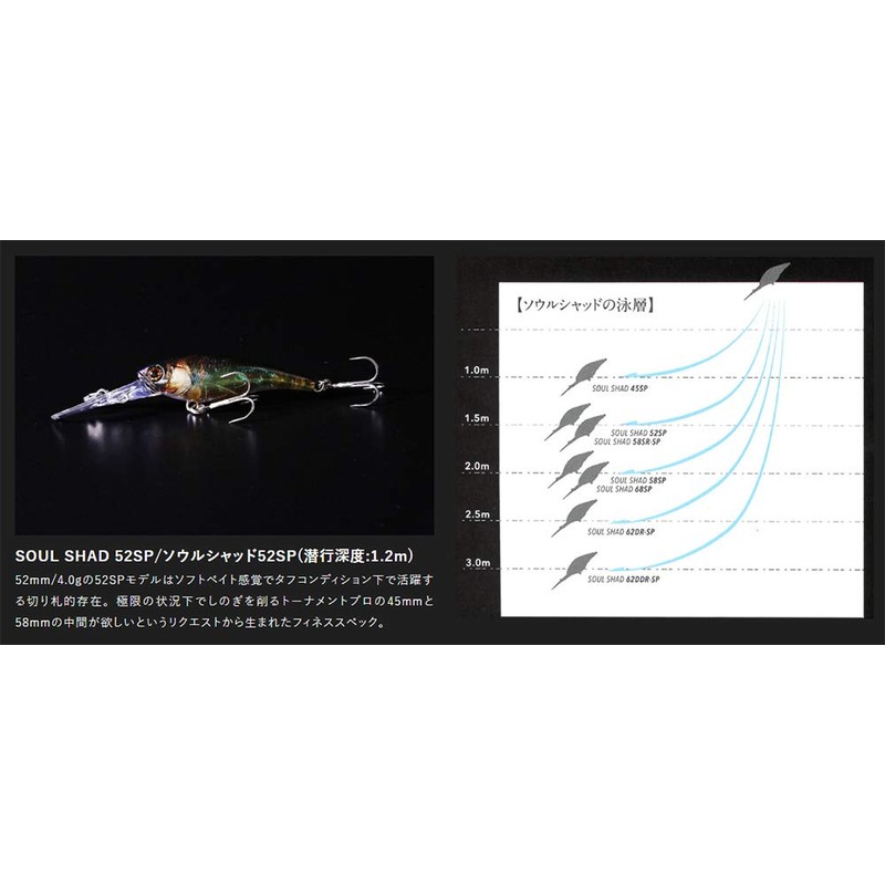 JACKALL Lure, Soul Shad, 52SP POL Ghost Wakasagi