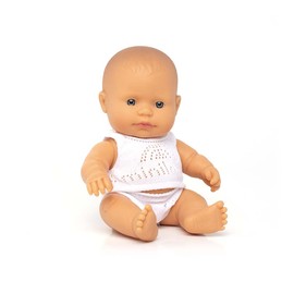 KsmToys Miniland 8.25″ 20cm Soft Body Caucasian Baby Boy Doll with Organic Cotton Clothes BPA-Free Vinyl Anatomically Correct Fully Articulated and Posable