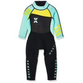 DIVE & SAIL Toddler Girls Neoprene Full Body Wetsuit Long Sleeve 2.5mm Thickness Thermal Siwmsuit for Swimming 2-3T Green