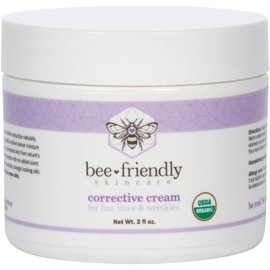 Face Moisturizer Organic Corrective Cream by BeeFriendly, USDA Certified Rich Anti Aging Facial Night Cream For Sensitive Skin Aids With Fine Lines, Wrinkles, Crows Feet, Eyes, Face, Neck 2 oz