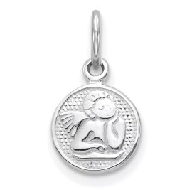 FindingKing 10K White Gold Angel Charm Pendant Charm Jewelry New 15 X 7mm