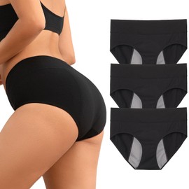 Loswie Incontinence Underwear for Women, Quick Dry Postpartum Leakproof Cotton Underwear Stretch Hi-Waist Panties