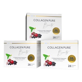Collagen Pure Beauty Economy Set, High Dose with 10 g, 4x More Collagen than Number 1, Vitamin C, Biotin, Copper, No Sugar, Glow Effect, Beauty from the Inside